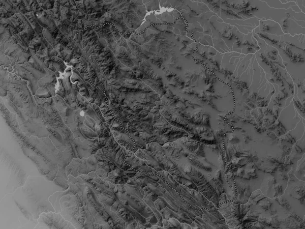 Чахар Махолл Бахтіарі Провінція Іран Грайливою Картою Висот Озерами Річками — стокове фото