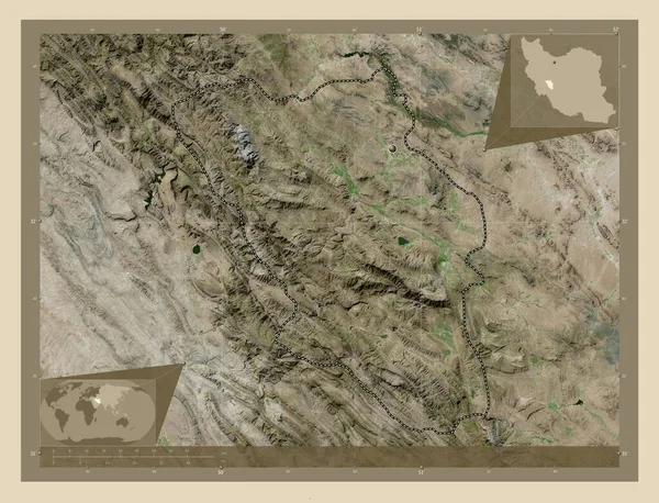 Chahar Mahall Und Bakhtiari Provinz Iran Hochauflösende Satellitenkarte Eck Zusatzstandortkarten — Stockfoto
