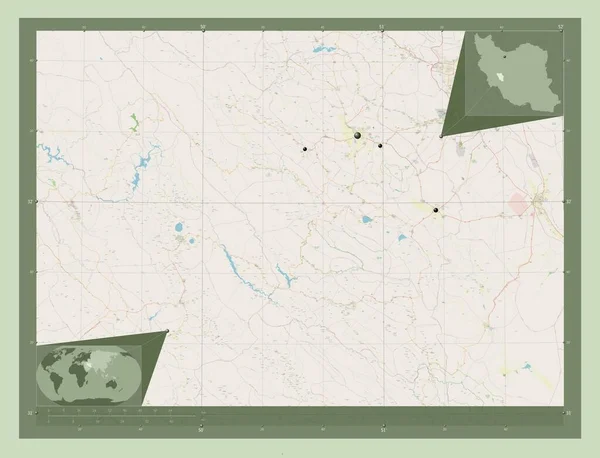 Chahar Mahall Bahtiari Province Iran Ouvrir Carte Routière Emplacements Des — Photo