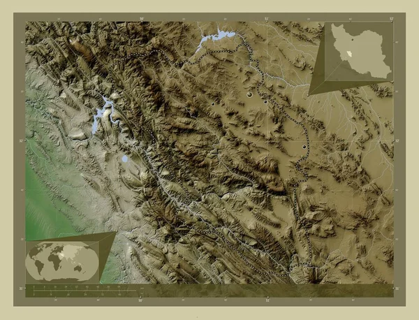 Chahar Mahall Και Bakhtiari Επαρχία Του Ιράν Υψόμετρο Χάρτη Χρωματισμένο — Φωτογραφία Αρχείου