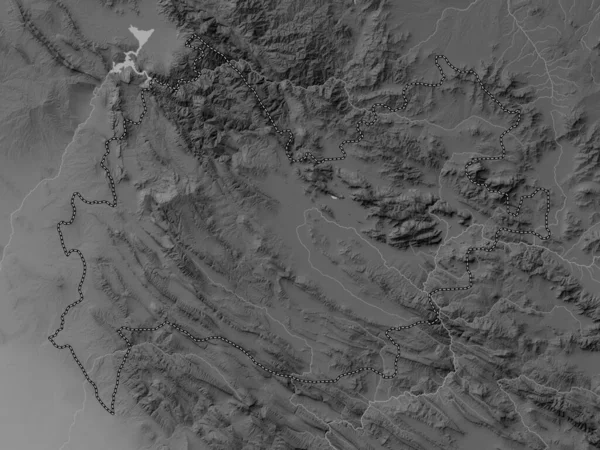 Керманшах Провинция Иран Карта Высот Оттенках Серого Озерами Реками — стоковое фото