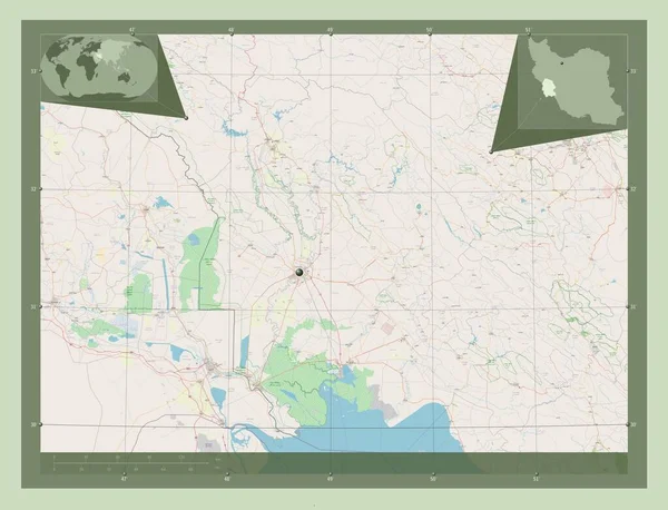 Khuzestan Província Irão Abrir Mapa Rua Mapa Localização Auxiliar Canto — Fotografia de Stock