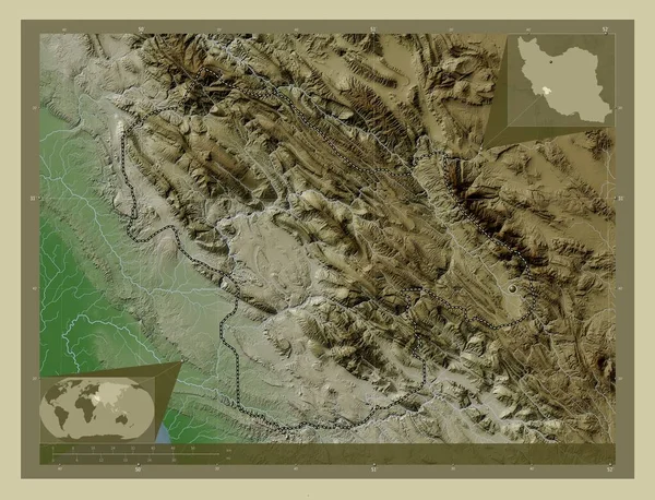 Кохгилуйе Покупатель Ахмад Провинция Иран Карта Высоты Окрашенная Вики Стиле — стоковое фото