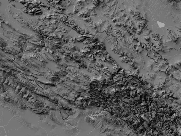 Lorestan Provincia Irán Mapa Elevación Bilevel Con Lagos Ríos — Foto de Stock