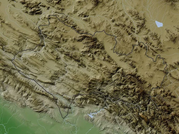 Lorestan Provincia Dell Iran Mappa Dell Elevazione Colorata Stile Wiki — Foto Stock
