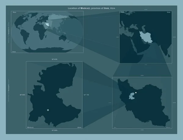 Markazi Provincia Irán Diagrama Que Muestra Ubicación Región Mapas Gran —  Fotos de Stock