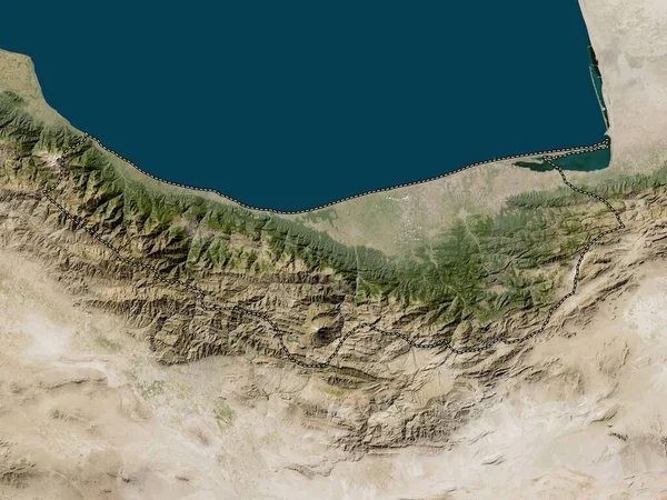 Mazandaran Provincia Irán Mapa Satelital Baja Resolución — Foto de Stock