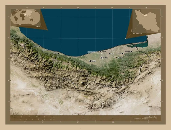 Мазандаран Провінція Іран Супутникова Карта Низькою Роздільною Здатністю Місця Розташування — стокове фото