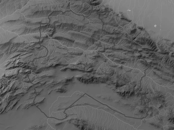 Северный Хорасан Провинция Иран Карта Высот Оттенках Серого Озерами Реками — стоковое фото