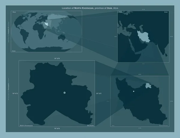Βόρειο Khorasan Επαρχία Του Ιράν Διάγραμμα Που Δείχνει Θέση Της — Φωτογραφία Αρχείου