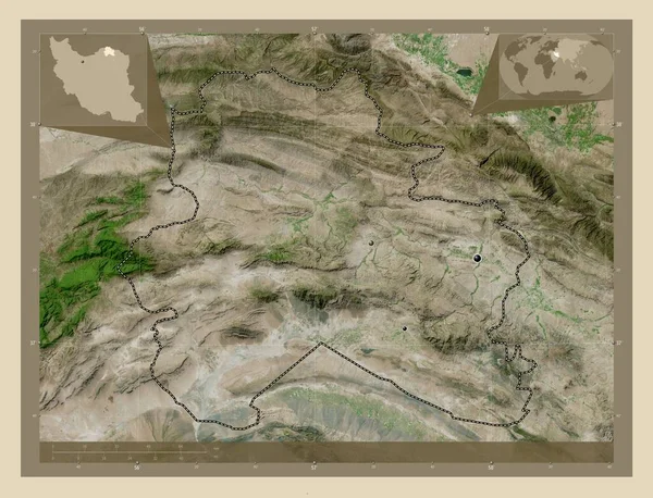 Khorasan Norte Província Irão Mapa Satélite Alta Resolução Locais Das — Fotografia de Stock