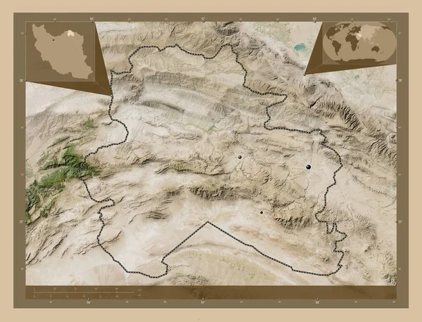 Jorasán Del Norte Provincia Irán Mapa Satelital Baja Resolución Ubicaciones —  Fotos de Stock