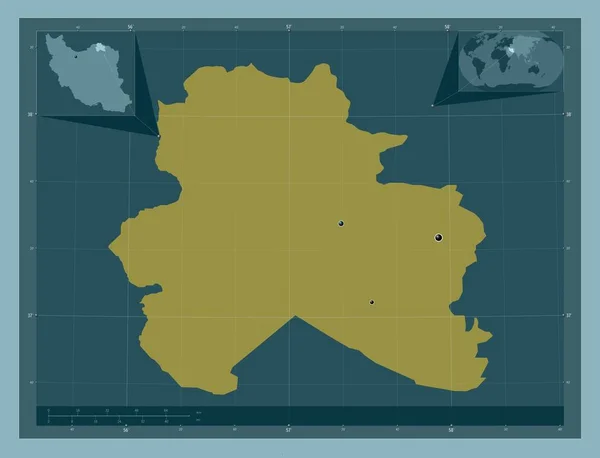 Noord Khorasan Provincie Iran Stevige Kleurvorm Locaties Van Grote Steden — Stockfoto