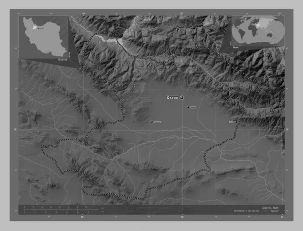 Qazvin Provincie Írán Výškové Mapy Jezery Řekami Umístění Názvy Velkých — Stock fotografie