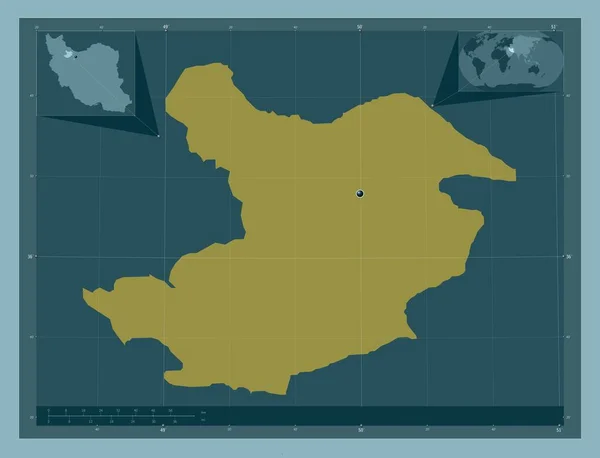 Qazvin Provincia Dell Iran Forma Tinta Unita Mappa Della Posizione — Foto Stock