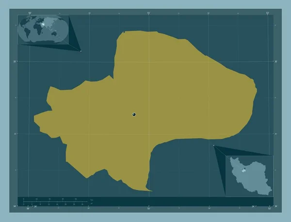 Qom Provincie Iran Stevige Kleurvorm Locaties Van Grote Steden Van — Stockfoto