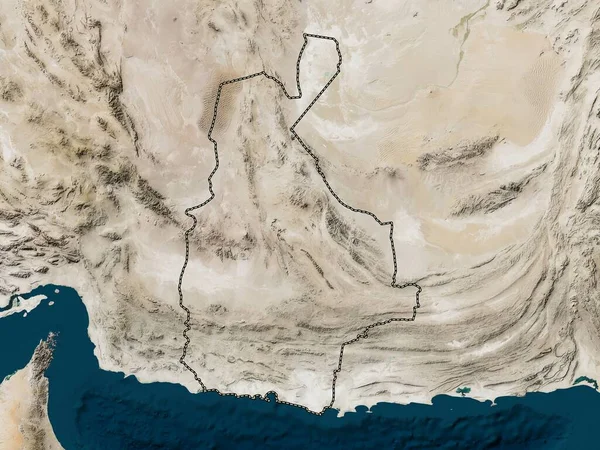 Sistan Baluchestan Provincia Irán Mapa Satelital Baja Resolución — Foto de Stock