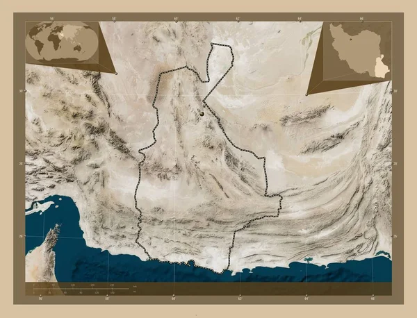 Систан Белуджистан Провинция Иран Карта Спутника Низкого Разрешения Вспомогательные Карты — стоковое фото
