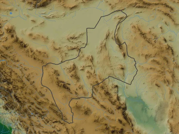 Язд Провінція Іран Кольорові Карти Висот Озерами Річками — стокове фото