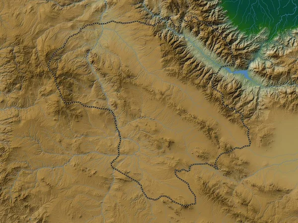 Zanjan Provincie Írán Barevná Mapa Jezery Řekami — Stock fotografie