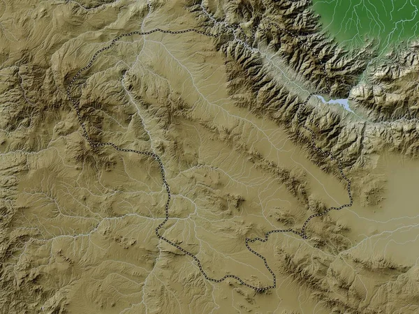 Zanjan Provincia Dell Iran Mappa Dell Elevazione Colorata Stile Wiki — Foto Stock
