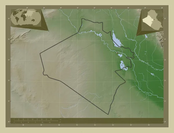 Anbar Província Iraque Mapa Elevação Colorido Estilo Wiki Com Lagos — Fotografia de Stock