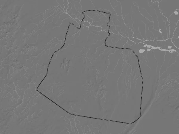 Muthannia Irak Vilayeti Gölleri Nehirleri Olan Çift Seviyeli Yükseklik Haritası — Stok fotoğraf