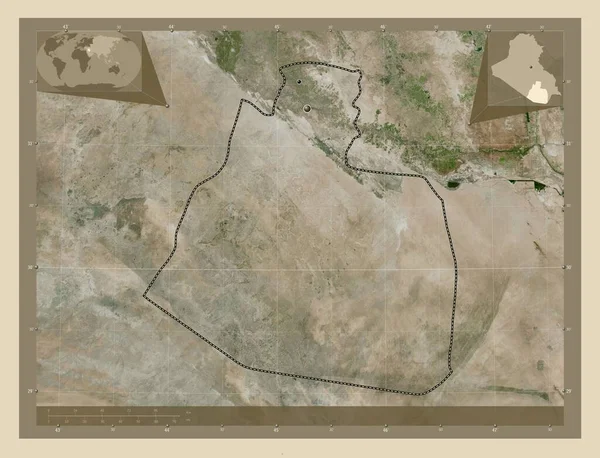 Muthannia Provincia Iraq Mapa Satelital Alta Resolución Ubicaciones Las Principales —  Fotos de Stock