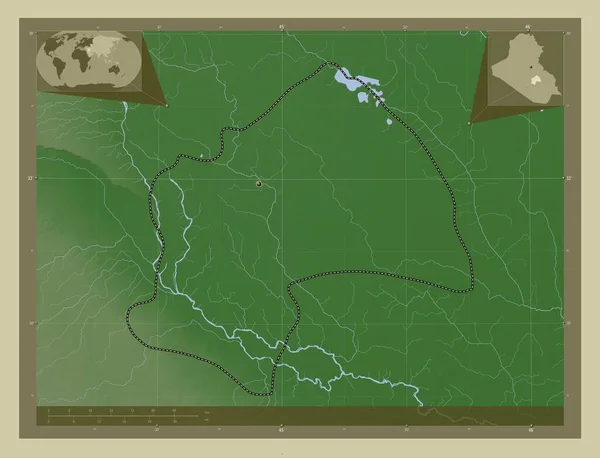 Аль Кадісія Провінція Ірак Висота Карти Забарвлена Вікі Стилі Озерами — стокове фото