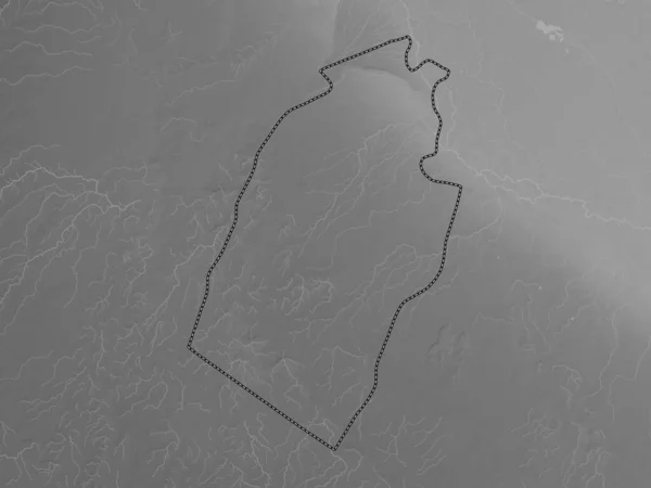 Najaf Province Iraq Grayscale Elevation Map Lakes Rivers — Stock Photo, Image
