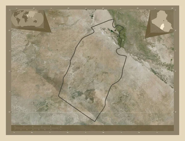 Najaf Province Iraq High Resolution Satellite Map Corner Auxiliary Location — Stock Photo, Image