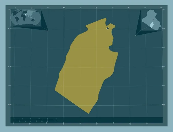 Najaf Irak Tartomány Szilárd Színű Forma Saroktérképek Kiegészítő Helymeghatározási Térképekhez — Stock Fotó