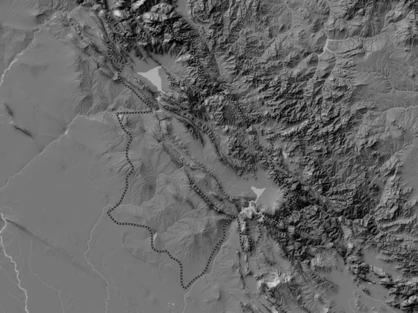 Sulaymaniyah Provincia Iraq Mapa Elevación Bilevel Con Lagos Ríos — Foto de Stock