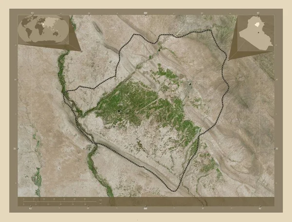 Mim Provincie Irak Satellietkaart Met Hoge Resolutie Hulplocatiekaarten Hoek — Stockfoto