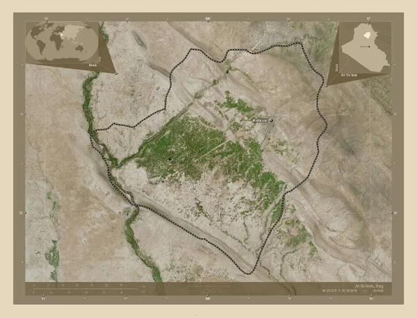 Mim Provincia Iraq Mapa Satelital Alta Resolución Ubicaciones Nombres Las —  Fotos de Stock