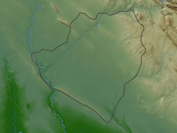 Тамим Провинция Ирак Цветная Карта Высот Озерами Реками — стоковое фото
