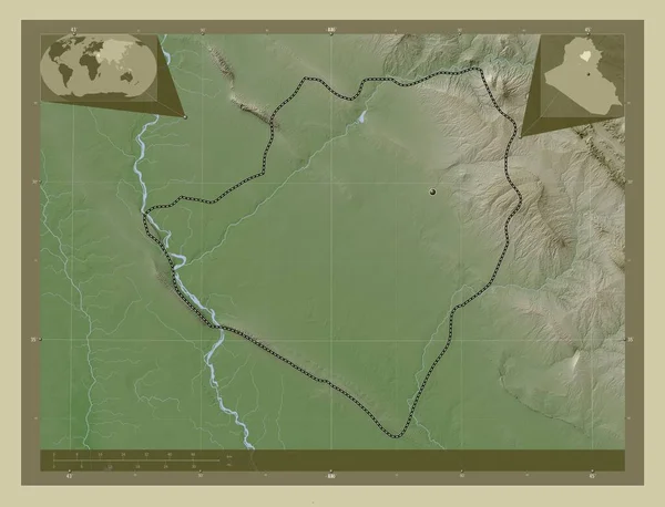 Mim Província Iraque Mapa Elevação Colorido Estilo Wiki Com Lagos — Fotografia de Stock