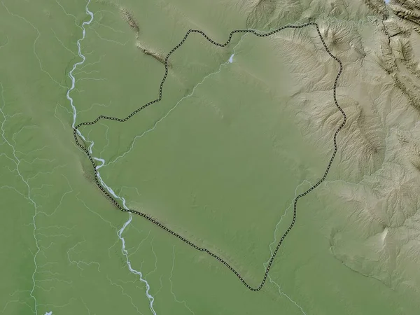 Mim Província Iraque Mapa Elevação Colorido Estilo Wiki Com Lagos — Fotografia de Stock