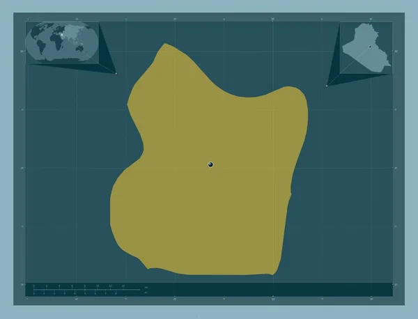 Bagdad Provincia Irak Forma Color Sólido Mapas Ubicación Auxiliares Esquina — Foto de Stock