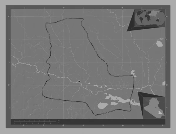 Ντάι Καρ Επαρχία Του Ιράκ Bilevel Υψομετρικός Χάρτης Λίμνες Και — Φωτογραφία Αρχείου