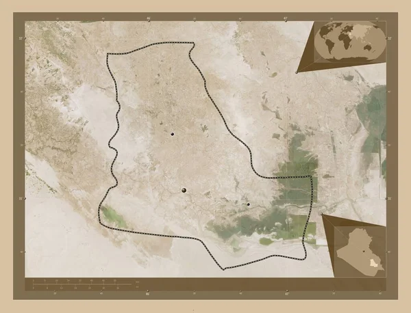 Кар Провінція Ірак Супутникова Карта Низькою Роздільною Здатністю Розташування Великих — стокове фото