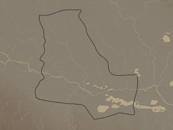 Dhi Qar Provincia Iraq Mapa Elevación Coloreado Tonos Sepia Con —  Fotos de Stock