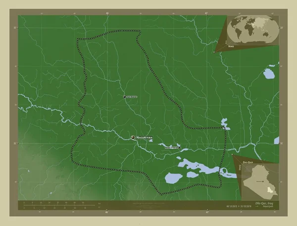 Dhi Qar Provincie Irák Zdvihová Mapa Zbarvená Stylu Wiki Jezery — Stock fotografie