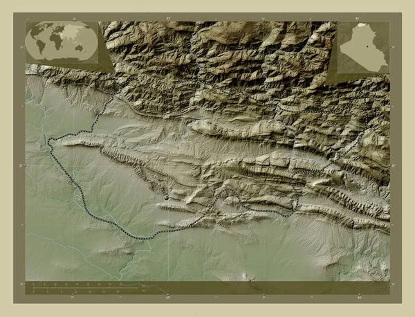Dihok Provincie Irák Zdvihová Mapa Zbarvená Stylu Wiki Jezery Řekami — Stock fotografie