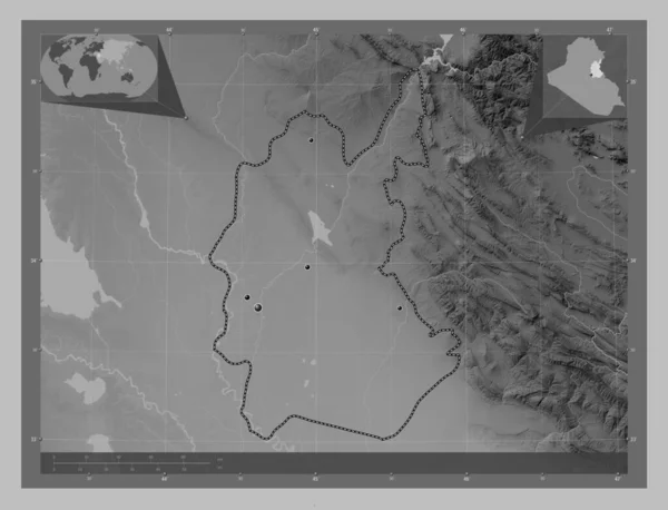 Diyala Provincie Irák Výškové Mapy Jezery Řekami Umístění Velkých Měst — Stock fotografie