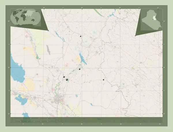 Diyala Provincia Iraq Open Street Map Ubicaciones Las Principales Ciudades — Foto de Stock