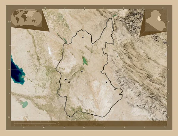Діяла Провінція Ірак Супутникова Карта Низькою Роздільною Здатністю Розташування Великих — стокове фото
