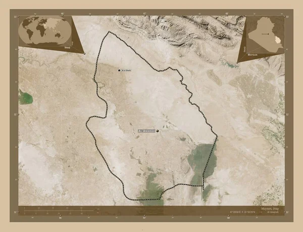 Maysan Provincie Irak Lage Resolutie Satellietkaart Locaties Namen Van Grote — Stockfoto