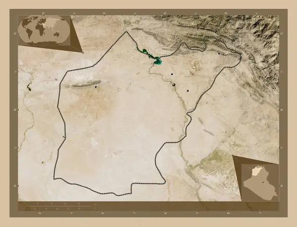 Ninawa Provincie Irak Lage Resolutie Satellietkaart Locaties Van Grote Steden — Stockfoto