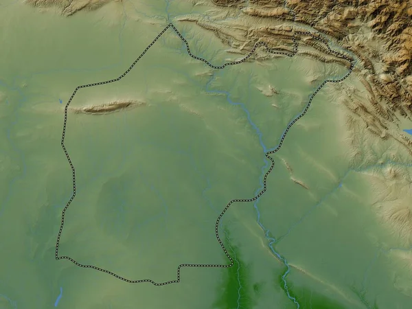Ninawa Província Iraque Mapa Elevação Colorido Com Lagos Rios — Fotografia de Stock